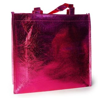 Bolsa De Asa Ecológica Grande Metalizada Grabada Líneas Varios Colores 35.5 x 32.5 Cm | XH6009