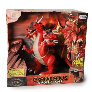 Dragón De 7 Cabezas Con Movimiento Luces Y Sonido En Color Rojo Y Verde 27.5 Cm | HWA1058505