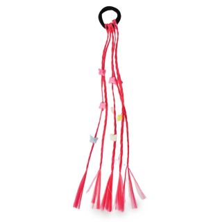 Dona Liga Licra Elástica Negra Con Trenza De Colores Y Dijes De Mariposas 7 Cm | EON-1332