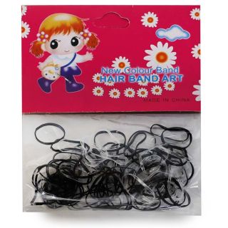 Ligas Latex Mini Elásticas En Color Transparente Y Negro En Bolsa Cartón Rosa Muñeca 10 Cm | OUJ-36