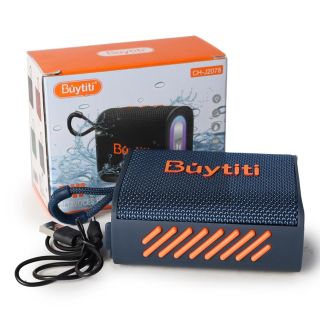 Bocina Portátil Ovalada BUYTTITI Con 3 Modos Recargable Y Luces De Colores 5 Wts 10.5 Cm | CH-J2078