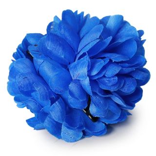 Pinza Grande De Plástico Ovalada Negra Con Flor De Tela Grande Ondulada 10 Cm | XQ-27-1143