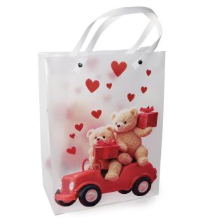 Bolsa Para Regalo Grande Plastificada Transparente Mate Estampada Osos 30 x 23 Cm | HM25U-18