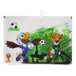 Folder Grande De Plástico Transparente Mate Estampado Animales Mundial 33.5 x 24 Cm | 25MK-M-81