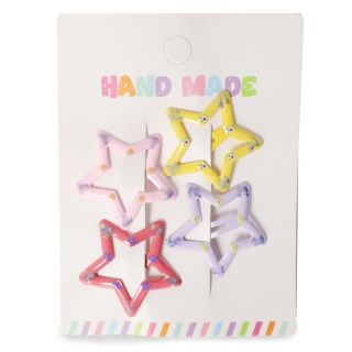 Cucas De Metal Chicas En Forma De Estrellas Estampadas Colores En Blíster 3 Cm | 25MK-M-75