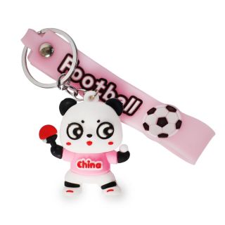 Llavero Grande De Goma Figura Panda Mundialista Con Playera De Colores 5 Cm | 25MK-F-131