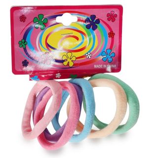 Donas Ligas Licra Medianas En Colores Pastel Cartón 6 Donas De 6.5 Cm | 25MK-L-20