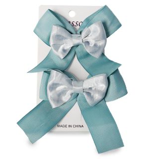 Picos Garza De Metal Chicos Con Moños De Tela Y Satinados Dobles Varios Colores 14 Cm | HG25U-119