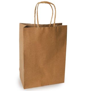 Bolsa Para Regalo Chica De Papel Kraf Lisa Color Café Medida De 22.5 x 16 Cm | JH-4085