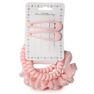 Cucas De Metal Chicas Dona Elásticas Con Piedras Y Coletero Resorte De Plástico 12 Cm | XQ-33-113