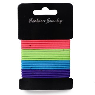 Donas Ligas Licra Elásticas Medianas Delgadas De Colores En Blíster Negro 11 Cm | XQ-33-136