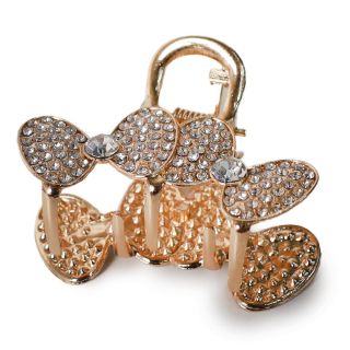 Pinza Chica De Metal En Color Cobre Figuras Cubiertas De Piedras 4 Cm | XQ-33-140