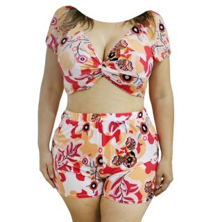 Conjunto Playero De Blusa Escotada Y Short Estampados De Colores Unitalla | MAFU