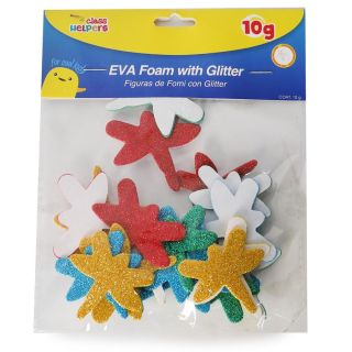 Foamis Escolares Decorativos En Forma De Estrellas Con Glitter Varios Colores 16.5 Cm | MAFU