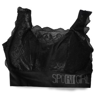 Bra Deportivo Mediano De Tela Y Encaje Con Resorte Elástico Con Esponja Talla M | MAFU