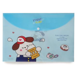 Folder Escolar De Plástico Grande Con Broche Estampado Animales Con Comida 35.5 x 25 Cm | WWJ-02