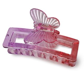 Pinza Mediana De Plástico Rectangular Con Mariposa Grabada Bicolor 7.5 Cm | TJZ-2602