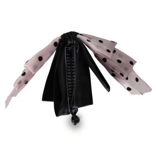 Cascada Banana De Plástico En Color Negro Con Moño De Tela Doble Colores Puntos 12 Cm | XQ-32-83