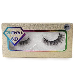 Pestañas Postizas Seminaturales Ziengli Color Negro Efecto 6D Estuche Dorado Diamante 11.8 Cm | XQ-34-192