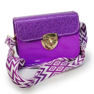 Bolsa De Mano Rectangular De Vinil metalizada Con Broche Y Correa Colores 19 Cm | MAFU