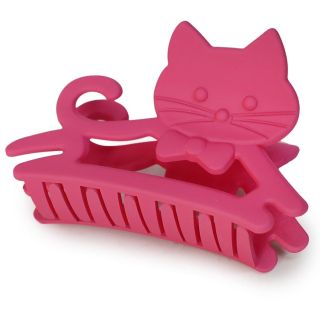 Pinza Grande De Plástico En Forma De Gatito Perforado Ovalado Colores Mate 9 Cm | HG25U-58