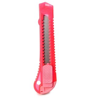 Cutter De Plástico Mediano Neón Mate De Colores Con Navaja De Metal 15 Cm | HG25N-14