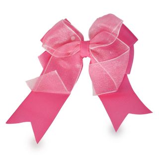 Pico Garza De Metal Grande Con Moño Doble De Tela Y Organza Varios Colores 15 Cm | HG25T-32