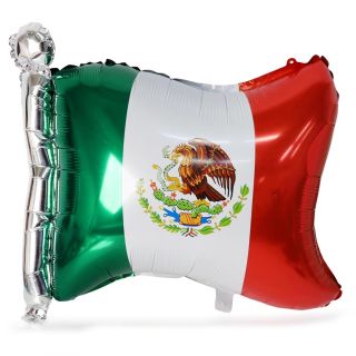 Globo Metalizado Grande En Forma De La Bandera México Tricolor Estampada 50 x 48 Cm | Tricolor