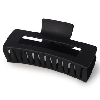 Pinza Grande De Plástico Rectangular En Color Negro Mate Perforada 10.5 Cm | XH7843