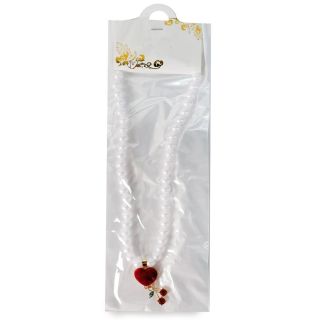 Collar Largo Con Línea De Perlas Y Dije Corazón Terciopelo Y Figura Piedras 21 Cm | XH7938