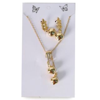 Collar Largo De Metal Cadena Dorada Con Aretes Largo Dijes Grabados Varios Modelos 16 Cm | XH7903