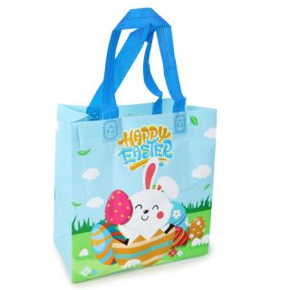 Bolsa Ecológica Textil Chica Con Estampado De Animales Pascua Colores 23 x 22 Cm | HM25W-107