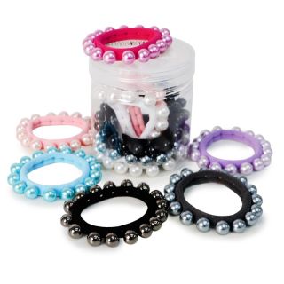Donas Ligas Licra Elásticas Grandes Con Línea De Perlas Varios Colores En Bote 7 Cm | XQ-32-73