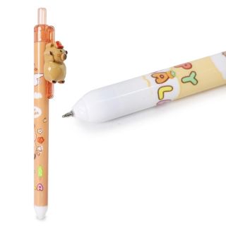 Pluma Escolar Tinta Negra De Gel En Envase Estampado Y Figura Capibaras 14 Cm | KUN-3946