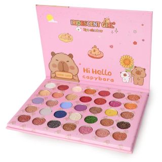 Sombras En Estuche Rosa Chico Con 35 Colores Metalizados Estampado Capibara 15 Cm | ST-0231