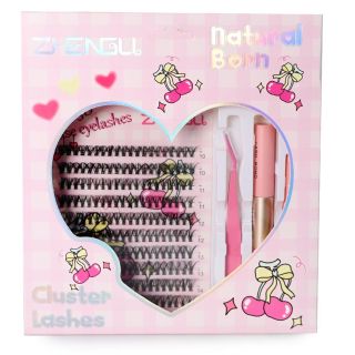 Pestañas Postizas En Grupo Ziengli Con Accesorios En Caja Rosa Corazones Y Cerezas 20 Cm | KUN-4926