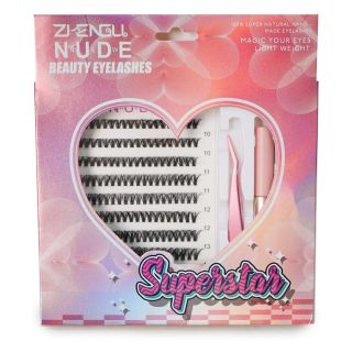 Pestañas Postizas Seminaturales Ziengli Nude En Grupo Superstar Estuche Corazón 20 Cm | KUN-4928