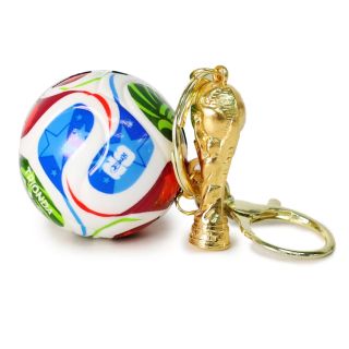 Llavero Grande De Metal Con Balón Mundialista Colores Y Copa Dorada 7 Cm | KUN-5359