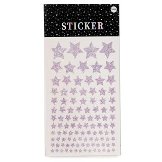 Sticker Planilla Grande Con Estrellas Cubiertas De Glitter Decorativas Colores 23.5 Cm | YJ-88
