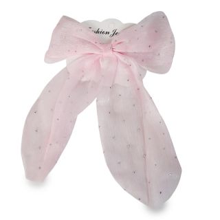 Pico Garza Grande De Metal Con Moño De Organza Cubierto De Piedras Colores 17 Cm | LN79-P12