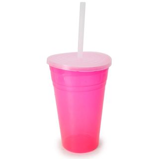 Vaso Grande De Plástico Versátil Translúcido Con Glitter Colores Tapa Y Popote 15 Cm | LUCENA