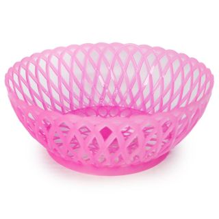 Canasta De Plástico Honda Perforada Grabada Líneas Onduladas Varios Colores 26 x 10 Cm | GM-4211 FMV
