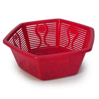 Frutero Grande De Plástico Hexagonal perforado Grabado Líneas Varios Colores 26 x 10 Cm | GM-501 FMV