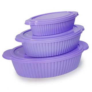 Topers De Plástico Ovalados Con Orejitas Y Grabados Líneas Color Morado 3 Tamaños 1500 Ml | FMV