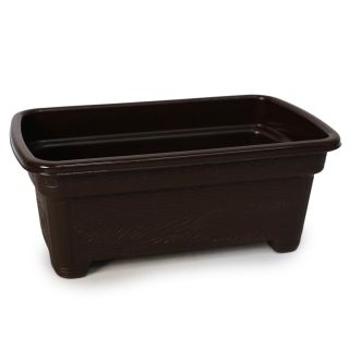 Maceta Jardinera Tirza De Plástico Mediana Rectangular En Color Chocolate 21.5 x 12.5 x 8.7 Cm | FMV