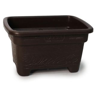 Maceta Jardinera Tirza De Plástico Mini Rectangular En Color Chocolate 8 x 6 x 4.5 Cm | FMV