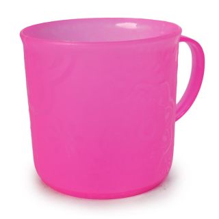 Taza Mediana De Plástico Chiky En Colores Translúcidos Grabada Flores De 8 x 8 Cm | GM-2557 FMV