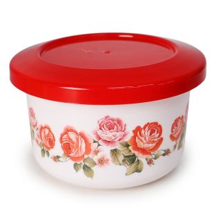Toper De Plástico Mediano Campestre En Color Blanco Estampado Flores Tapa Roja 12.5 x 7.5 Cm | FMV