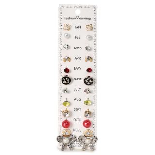 Aretes Chicos De Metal Con Figuras De Varios Tamaños Con Perlas Y Piedras 17 cm | HU-ED2091