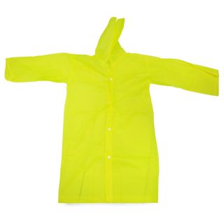 Impermeable Infantil Grande De Plástico En Color Amarillo Con Gorro Y Broches 113 Cm | XJ2082